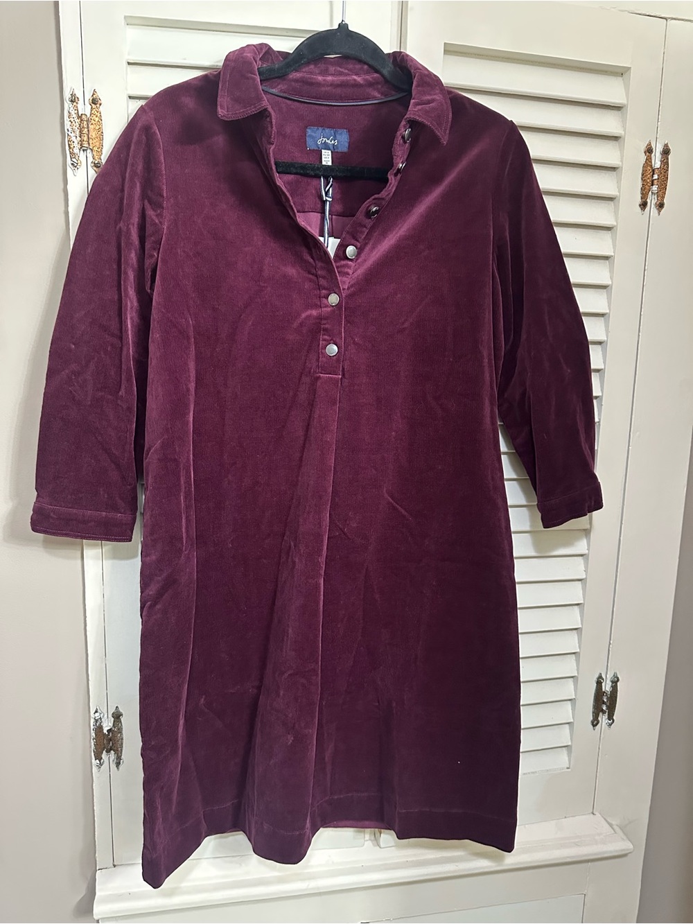 Joules Velvet Midi Shirt Dress